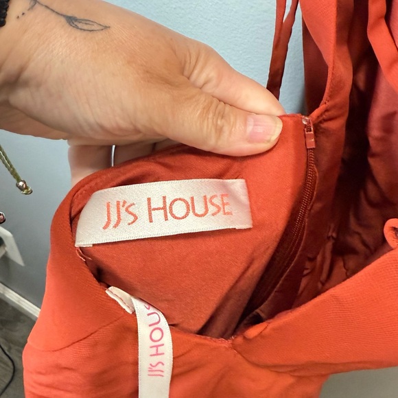 JJ's House Women's Rust Orange/Red/Brown Lace-Up Back A-Line Maxi Dress Size 4 - Picture 4 of 6